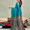 Blue Silk Woven Saree - Image 4