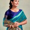 Blue Silk Woven Saree - Image 5