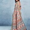 Cream Silk Printed  Saree - Image 4