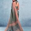Grey Silk Printed  Saree - Image 4