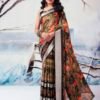 Khaki  Chiffon Printed  Saree