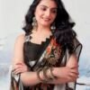 Khaki  Chiffon Printed  Saree - Image 5