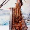 Brown Chiffon Printed  Saree - Image 4