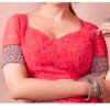 Red Georgette Printed  Saree - Image 5