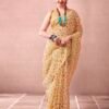 Beige Cotton Printed  Saree - Image 3