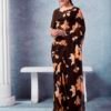 Brown Georgette Printed  Saree