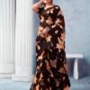 Brown Georgette Printed  Saree - Image 2
