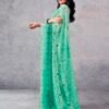 Turquoise Georgette Printed  Saree - Image 3