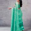Turquoise Georgette Printed  Saree - Image 4
