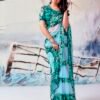 Light Blue Georgette Printed  Saree - Image 3