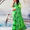 Green Georgette Printed  Saree - Image 2