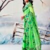 Green Georgette Printed  Saree - Image 3