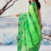 Green Georgette Printed  Saree - Image 4
