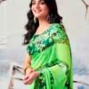 Green Georgette Printed  Saree - Image 5