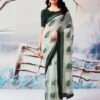 Pista Green Georgette Printed  Saree