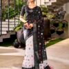 Black Linen Printed  Saree