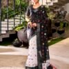 Black Linen Printed  Saree - Image 2