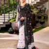 Black Linen Printed  Saree - Image 4