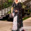 Black Linen Printed  Saree - Image 5
