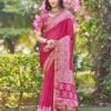 Pink Georgette Printed Saree