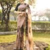 Beige Georgette Printed Saree - Image 3