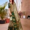 Beige Silk Woven Saree - Image 4