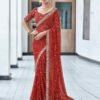 Red Georgette Bandhani Saree