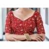 Red Georgette Bandhani Saree - Image 6