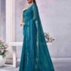 Blue Georgette Plain Saree - Image 3