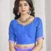 Lavender Chiffon Printed Saree - Image 4