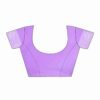Lavender Cotton Plain Saree - Image 7