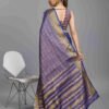 Blue Silk Plain Saree - Image 5