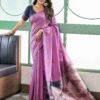 Blue Silk Woven Saree - Image 4