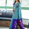 Blue Silk Woven Saree - Image 3