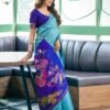 Blue Silk Woven Saree - Image 5