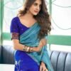 Blue Silk Woven Saree - Image 2
