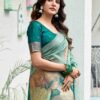 Green Silk Woven Saree - Image 2