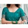 Green Silk Woven Saree - Image 7
