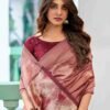 Peach Silk Woven Saree - Image 2