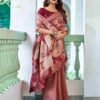 Peach Silk Woven Saree - Image 5