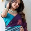 Blue Silk Woven Saree - Image 2