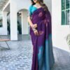 Blue Silk Woven Saree - Image 3