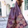 Mauve Silk Woven Saree - Image 4