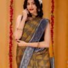 Blue Silk Woven Saree - Image 5
