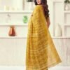 Yellow Cotton Printed Saree - Image 5