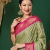 Green Kanjivaram Silk Woven Saree - Image 2
