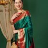 Green Kanjivaram Silk Woven Saree - Image 2