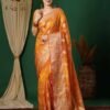 Yellow Banarasi Silk Woven Saree