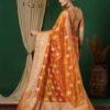 Yellow Banarasi Silk Woven Saree - Image 3