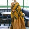 Yellow Banarasi Silk Woven Saree